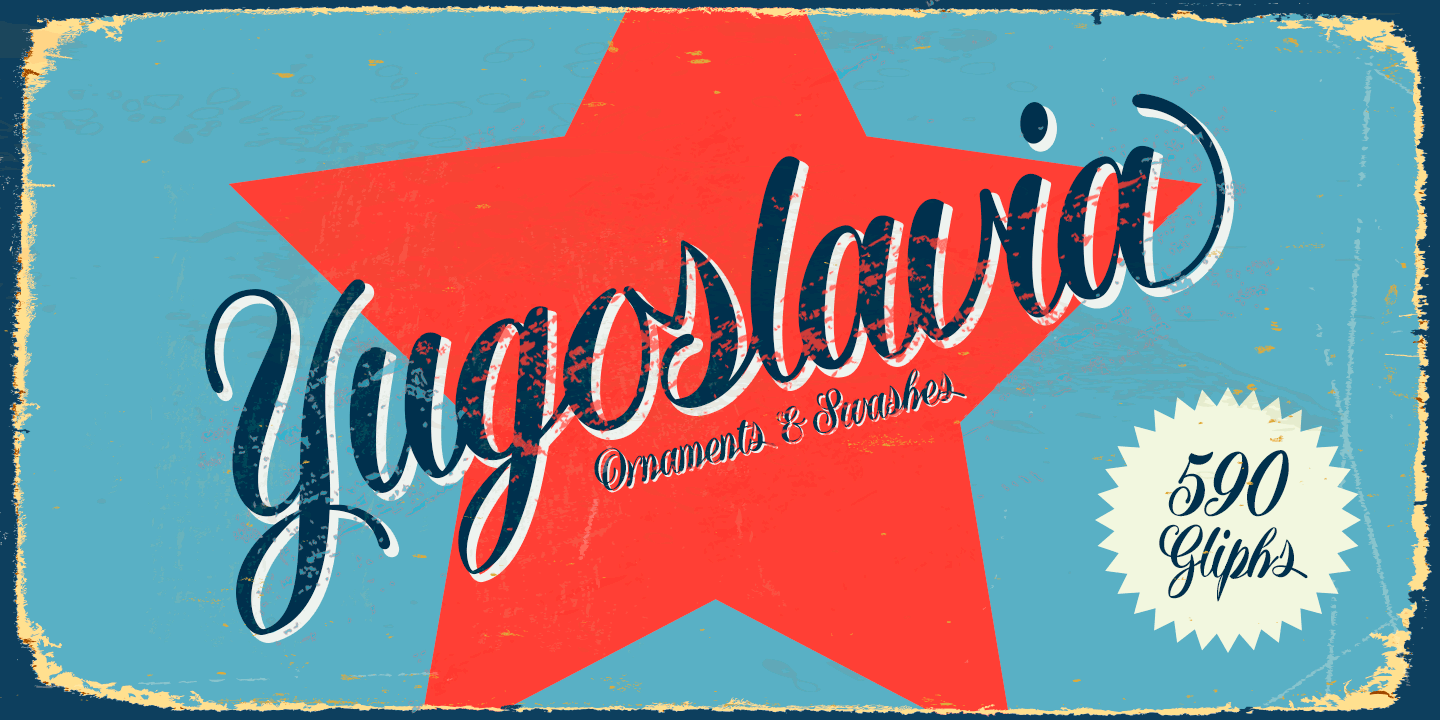 Beispiel einer Yugoslavia Regular-Schriftart